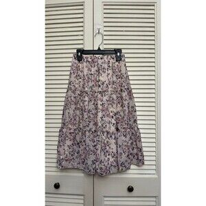 Zunie  Ruffle Chiffon Mini Skirt in Pretty Spring Floral Size 8